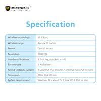 Thumbnail for 2.4G Wireless Mouse Approx 10 M Range USB Receiver-Color Box(Black)