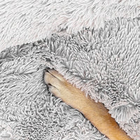 Thumbnail for Pet Dog Bed Bedding Warm Plush Round Comfort Dog Nest Light Grey kennel XL 100cm