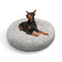 Thumbnail for Pet Dog Bed Bedding Warm Plush Round Comfort Dog Nest Light Grey kennel XL 100cm