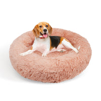 Thumbnail for Pet Dog Bedding Warm Plush Round Comfortable Nest Comfy Sleep kennel Pink M 70cm