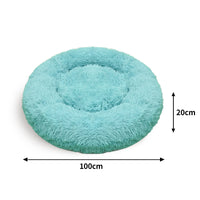 Thumbnail for Pet Dog Bedding Warm Plush Round Comfortable Nest Comfy Sleep kennel Green 100cm