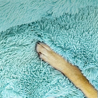 Thumbnail for Pet Dog Bedding Warm Plush Round Comfortable Nest Comfy Sleep kennel Green 100cm