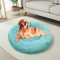 Thumbnail for Pet Dog Bedding Warm Plush Round Comfortable Nest Comfy Sleep kennel Green 100cm