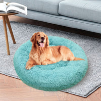 Thumbnail for Pet Dog Bedding Warm Plush Round Comfortable Nest Comfy Sleep kennel Green 100cm
