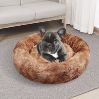 Thumbnail for Pawfriends Dog Cat Pet Calming Bed Washable ZIPPER Cover Warm Soft Plush Round Sleeping 100