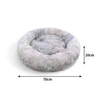 Thumbnail for Pawfriends Dog Cat Pet Calming Bed Warm Soft Plush Round Nest Comfy Sleeping Washable Zip