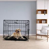 Thumbnail for 48 Inch Pet Dog Cage Kennel Metal Crate Enlarged Thickened Reinforced Pet Dog House