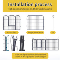 Thumbnail for 8 Panel Pet Dog Playpen Puppy Exercise Cage Enclosure Fence Foldable Play Pen L
