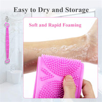 Thumbnail for A+Living Silicone Exfoliating Back Scrub Strap for Body Shower Green 60cm