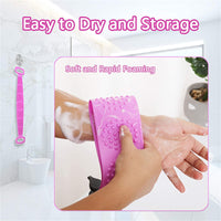 Thumbnail for A+Living Silicone Exfoliating Back Scrub Strap for Body Shower Green 60cm