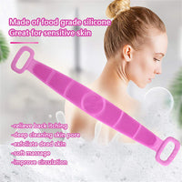 Thumbnail for A+Living Silicone Exfoliating Back Scrub Strap for Body Shower Green 60cm