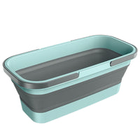 Thumbnail for Cleanix Silicone Folding Bucket Household Mop Outdoor Portable Plastic Bucket Grey Blue