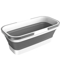 Thumbnail for Cleanix Silicone Folding Bucket Household Mop Outdoor Portable Plastic Bucket Grey White