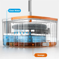 Thumbnail for Cleanix Clean Sewage Separation Mop Rotary Hand-Wash-Free Flat Suction Orange white