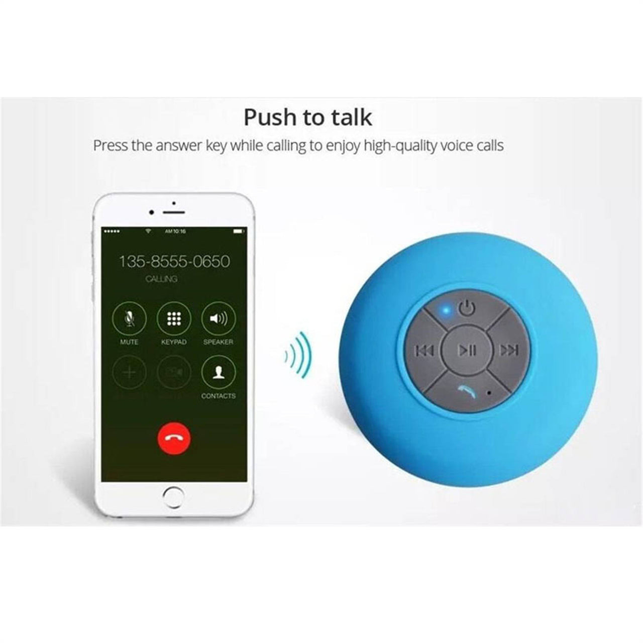 Mobax Mini Portable Large Suction Cup Bluetooth Speaker Stereo Music Outdoor Blue