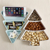 Thumbnail for Cookingstuff Christmas Tree Dried Fruit Tray Snacks Candy Tray Melon Dried Fruit Plate Blue