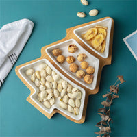 Thumbnail for Cookingstuff Christmas Tree Dried Fruit Tray Snacks Candy Tray Melon Dried Fruit Plate Blue