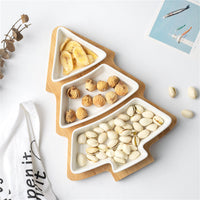 Thumbnail for Cookingstuff Christmas Tree Dried Fruit Tray Snacks Candy Tray Melon Dried Fruit Plate Blue