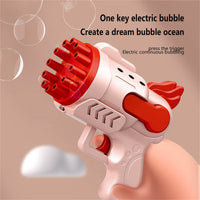 Thumbnail for Bubblerainbow Angel 12-Hole Bubble Gun a Dual-Purpose Bubble Fan for Children to Play Pink