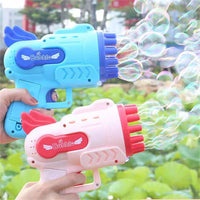 Thumbnail for Bubblerainbow Angel 12-Hole Bubble Gun a Dual-Purpose Bubble Fan for Children to Play Pink