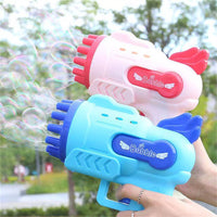 Thumbnail for Bubblerainbow Angel 12-Hole Bubble Gun a Dual-Purpose Bubble Fan for Children to Play Pink