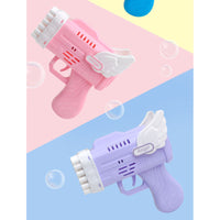 Thumbnail for Bubblerainbow 42 Hole Angel Wing Automatic Bubble Blowing Bubble Gun Launcher Toy Purple