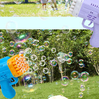 Thumbnail for Bubblerainbow 42 Hole Angel Wing Automatic Bubble Blowing Bubble Gun Launcher Toy Purple