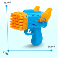 Thumbnail for Bubblerainbow 42 Hole Angel Wing Automatic Bubble Blowing Bubble Gun Launcher Toy Yellow