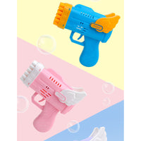 Thumbnail for Bubblerainbow 42 Hole Angel Wing Automatic Bubble Blowing Bubble Gun Launcher Toy Yellow