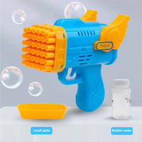 Thumbnail for Bubblerainbow 42 Hole Angel Wing Automatic Bubble Blowing Bubble Gun Launcher Toy Yellow