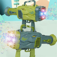 Thumbnail for Bubblerainbow Dinosaur Bazooka Bubble Gun 64-Hole Fully Automatic Rechargeable Bubble Machine