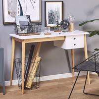 Thumbnail for Oslo Desk with Drawer in White & Natural