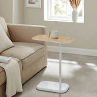 Thumbnail for DEANNA Side Table in White and Light Oak