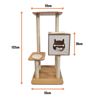 Thumbnail for Petwiz 122cm Premium Wooden Laminate Sisal Post Cat Scratching Tree