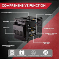 Thumbnail for Diesel Generator Single Phase 8.4kw Rated Diesel 6kw 13hp Portable