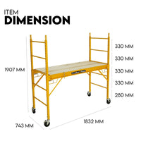 Thumbnail for 450kg Mobile Scaffold Ladder Scaffolding Platform Portable Ladder Work Safety