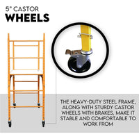 Thumbnail for 450kg Mobile Scaffold Ladder Scaffolding Platform Portable Ladder Work Safety