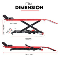 Thumbnail for Motorcycle Lift 500kg Table Hydraulic Air Bike Jack Mechanic Stand Hoist Lifter