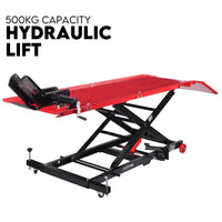 Thumbnail for Motorcycle Lift Table Hydraulic 500kg Bike Jack Mechanic Stand Hoist Lifter