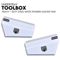 Thumbnail for Under Tray Tool Box Underbody Pair Set 750mm White Steel