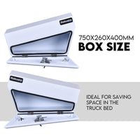 Thumbnail for Under Tray Tool Box Underbody Pair Set 750mm White Steel