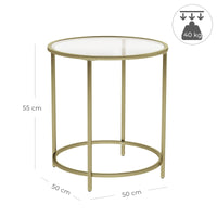 Thumbnail for VASAGLE Round Side Table with Tempered Glass Top