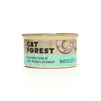 Thumbnail for CAT FOREST Premium Tuna White Meat With Mussel In Gravy Cat Canned Food 85G X 24