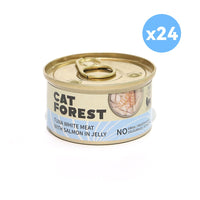 Thumbnail for CAT FOREST Premium Tuna White Meat With Salmon In Jelly Cat Canned Food 85G X 24