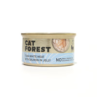 Thumbnail for CAT FOREST Premium Tuna White Meat With Salmon In Jelly Cat Canned Food 85G X 24