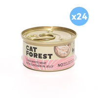 Thumbnail for CAT FOREST Premium Tuna White Meat With Chicken In Jelly Cat Canned Food 85G X 24