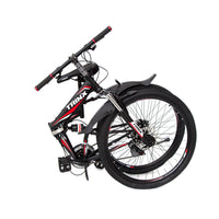 Thumbnail for 26 Folding Mountain Bicycle 21 Speed Shimano Foldable Bike Black Color