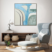 Thumbnail for 100X100cm Whimsical Whorls Champagne Framed Hand Painted Canvas 3D Wall Art