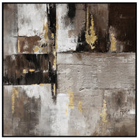 Thumbnail for 100X100cm Earthy Elegance Black Framed Hand Painted Canvas Wall Art