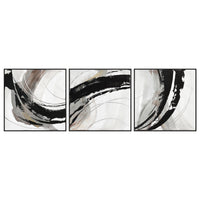 Thumbnail for 150X50cm Set of 3 Black Framed Hand Painted Canvas Wall Art